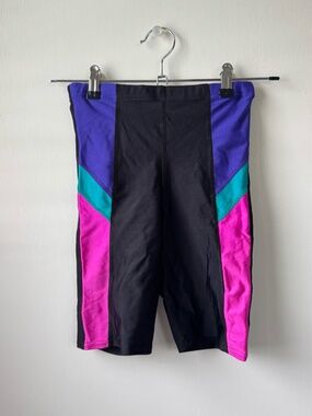 Multicolored Retro workout bike shorts size XS/small